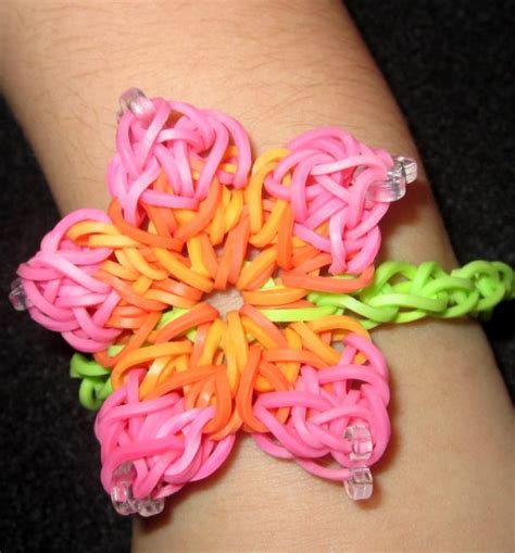 rainbow loom flower bracelet|loom bands flower without.